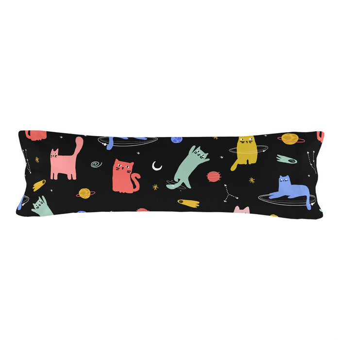 Pillowcase HappyFriday Aware Cosmic cats Multicolour 45 x 125 cm