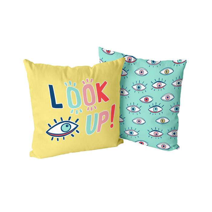 Cushion cover HappyFriday Aware Look up Multicolour 50 x 50 cm 2 Pieces