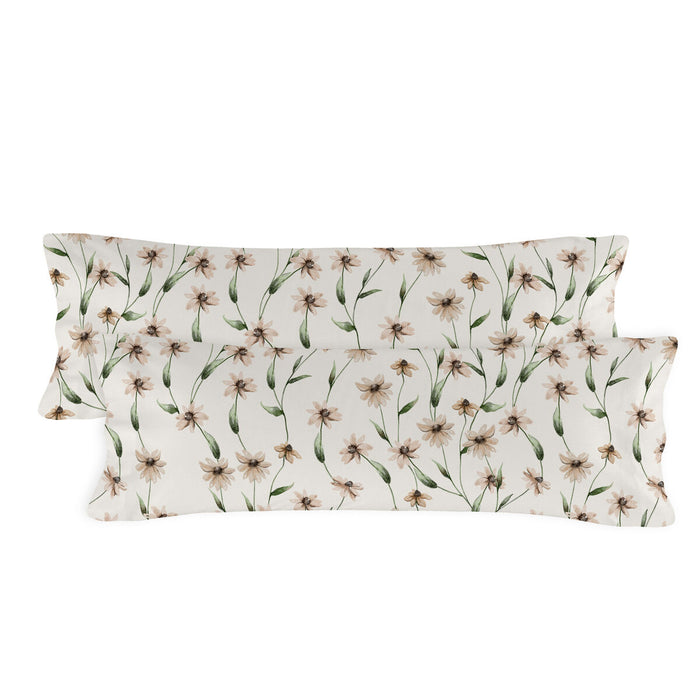 Pillowcase HappyFriday Tinny bloom Multicolour 45 x 110 cm (2 Units)