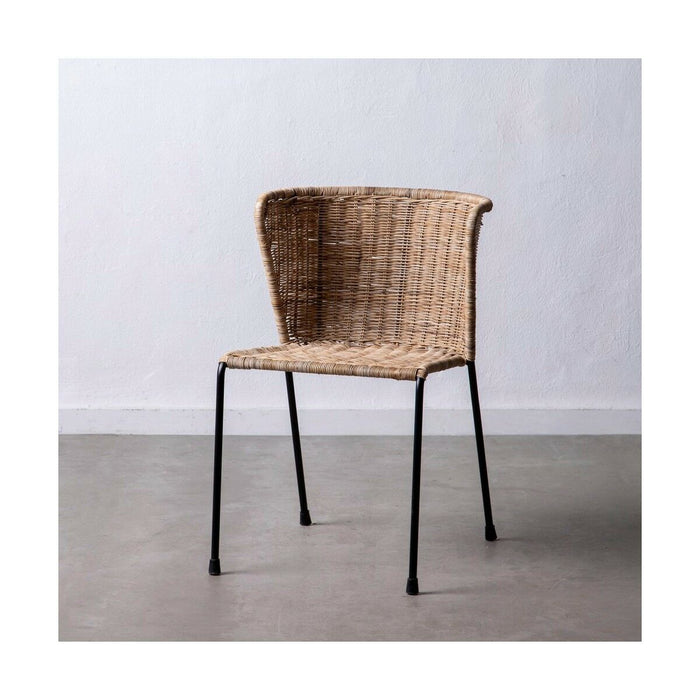 Dining Chair 50 x 54 x 77 cm Natural Black