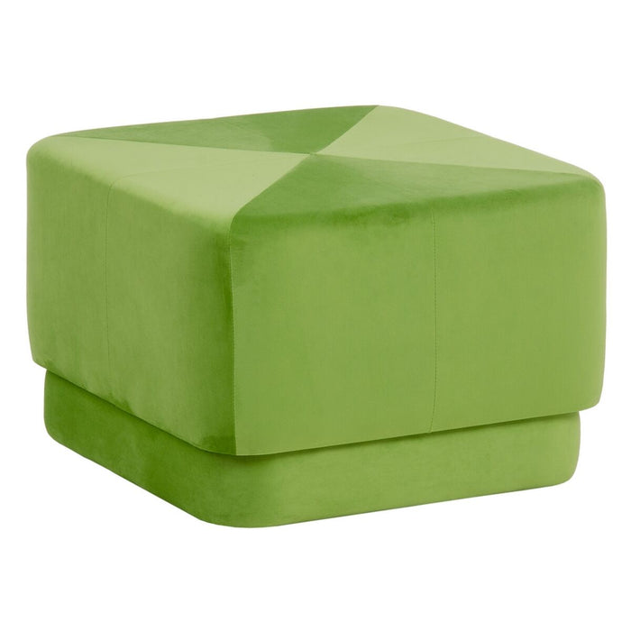 Pouffe Synthetic Fabric Wood Green 60 x 60 x 40 cm