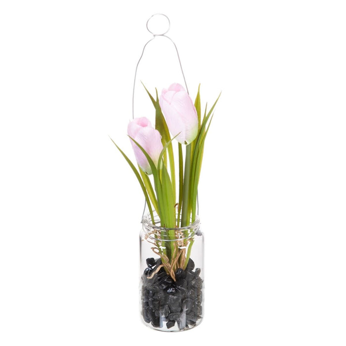 Decorative Plant Polyester Polyethylene Iron 7 x 7 x 18 cm