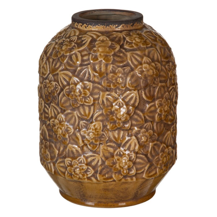 Vase 20,5 x 20,5 x 26,5 cm Ceramic Brown