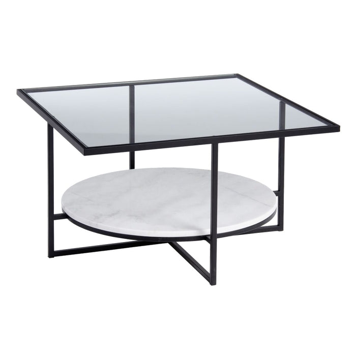 Centre Table White Black Crystal Marble Iron 80 x 80 x 46,5 cm