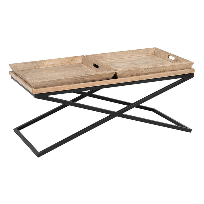 Centre Table Black Natural 120 x 60 x 53 cm