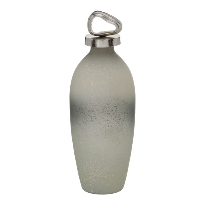 Bottle Grey Silver Aluminium Crystal 12 x 12 x 36 cm Decorative