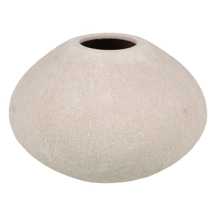 Vase Cream Ceramic Sand 24 x 24 x 17 cm