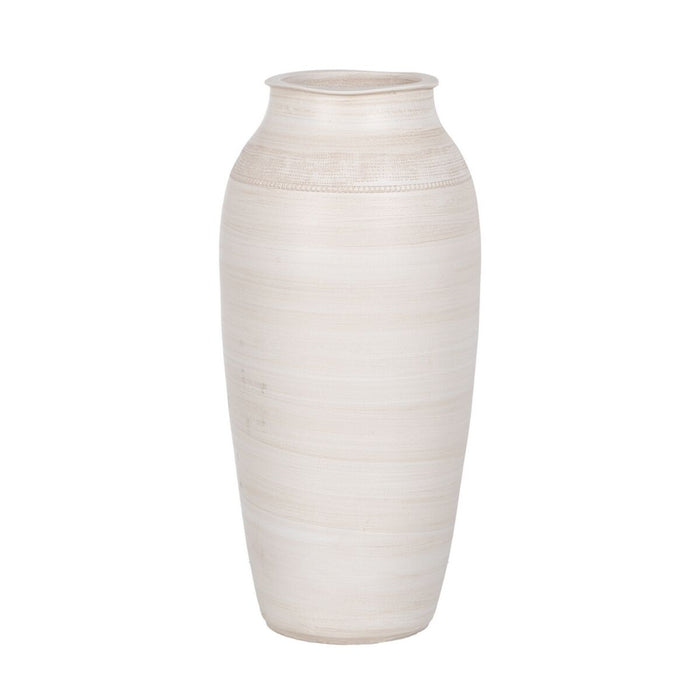 Vase Cream Ceramic 25 x 25 x 60 cm