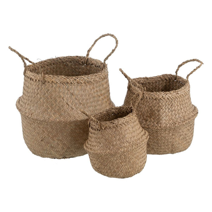 Set of Baskets Natural Natural Fibre 30 x 30 x 38 cm (3 Pieces)