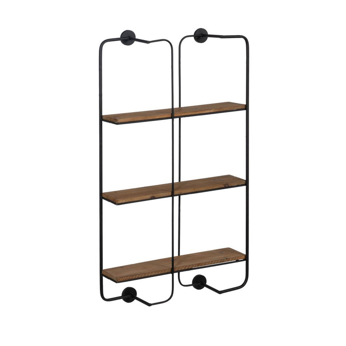 Shelves Brown Black Iron 47,5 x 13 x 89 cm