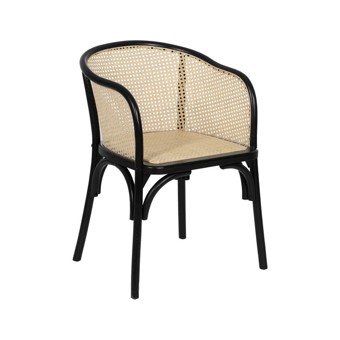 Dining Chair Black Natural 56 X 58 X 77 CM