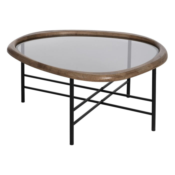 Centre Table Black Natural Crystal Iron Rubber wood 76 x 81 x 38 cm