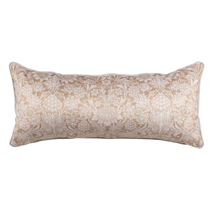 Cushion Beige Flowers 90 x 40 cm