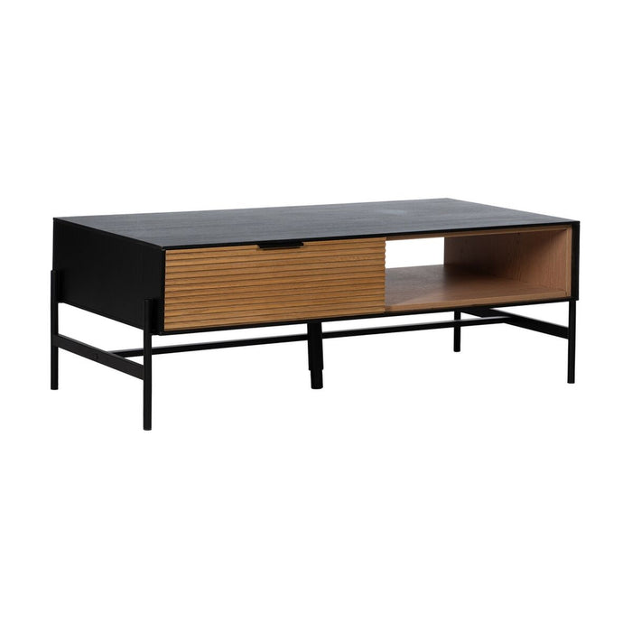 Centre Table ORLEANS Black Natural Iron MDF Wood 124 x 60 x 43,5 cm