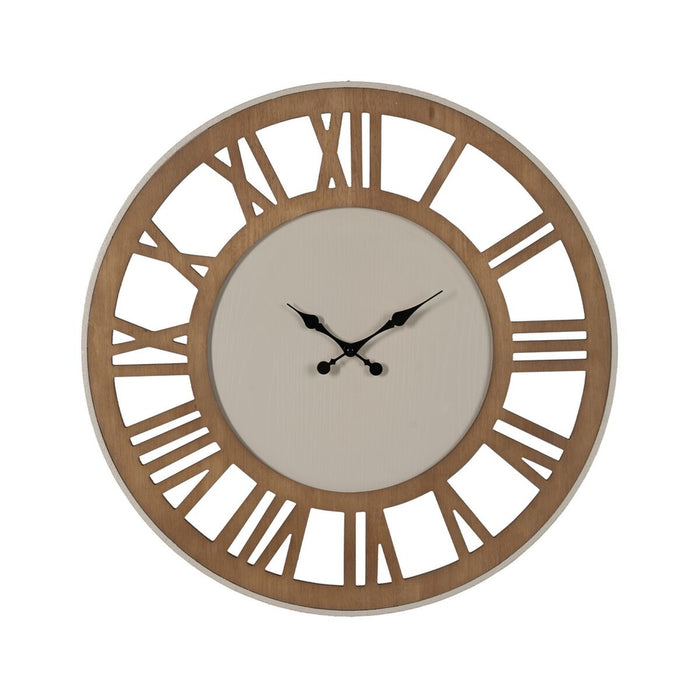 Wall Clock Natural Iron MDF Wood 68,5 x 4 x 68,5 cm