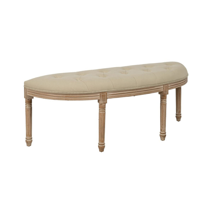 Bench Beige Rubber wood 125 x 45 x 48 cm