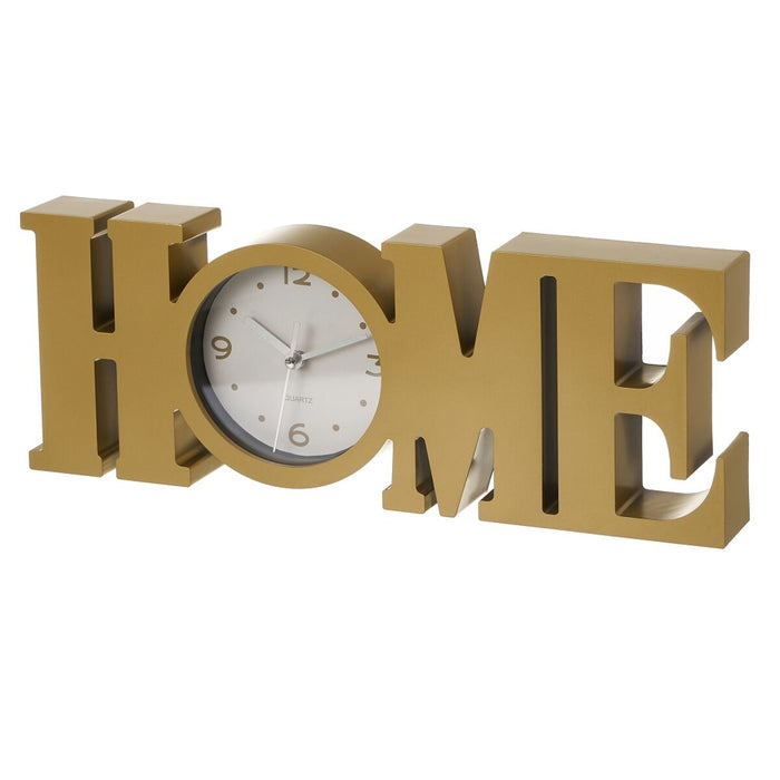 Table clock HOME Golden Plastic 39 x 3,5 x 15 cm