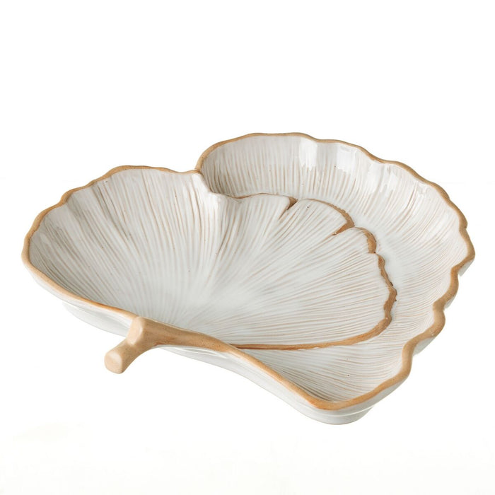 Bowl GINKGO White Natural Porcelain 25,2 x 26 x 5,5 cm