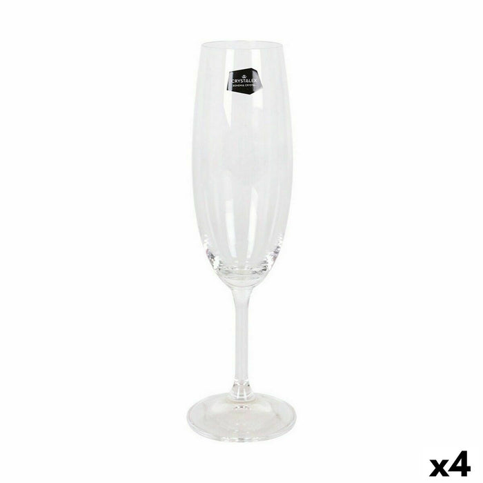Champagne glass Crystalex Lara Crystal 220 ml Champagne 6 Pieces (6 Units) (4 Units)