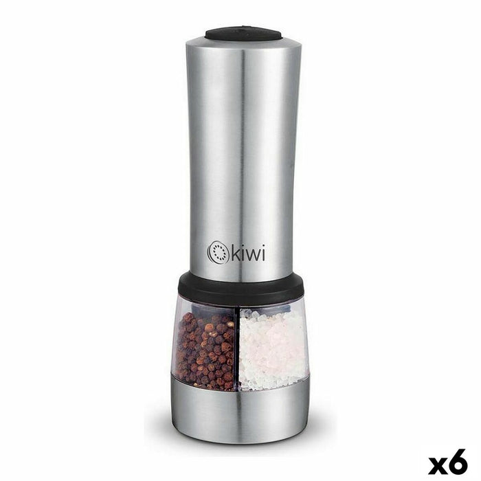 Electric Grinder Kiwi 2 Compartments Silver (6 Units)