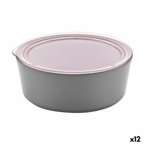 Bowl Inde With lid Melamin Pink/Grey (12 Units)
