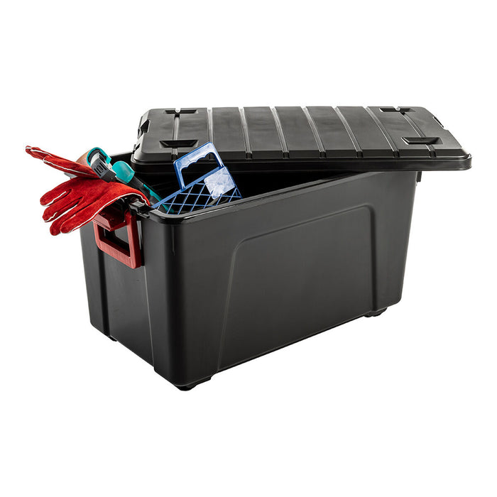 Multi-use Box Iris Explorer Black With wheels With handles polypropylene 110L (44,5 x 75 x 44,5 cm)