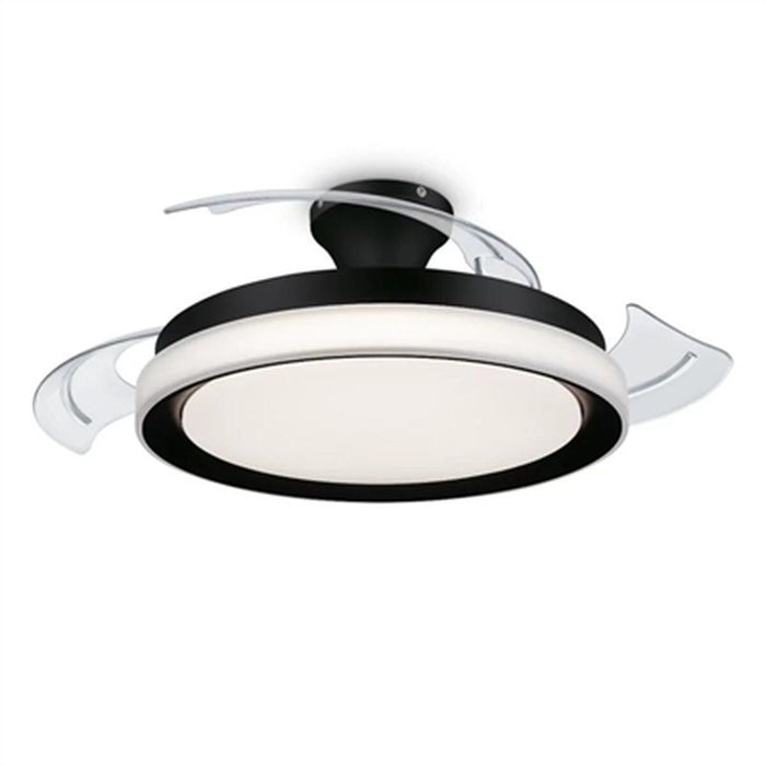Ceiling Fan with Light Philips Atlas White Black Metal