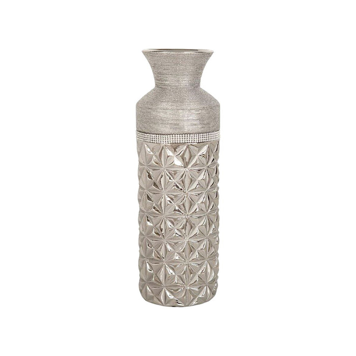 Vase Romimex Silver Ceramic 13 x 40 x 13 cm