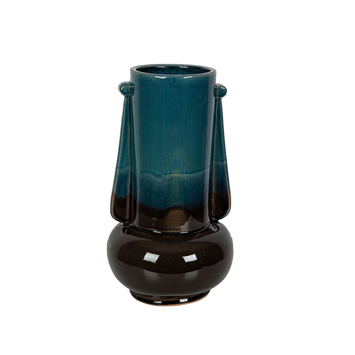 Vase Romimex Blue/Black Ceramic 20 x 36 x 20 cm