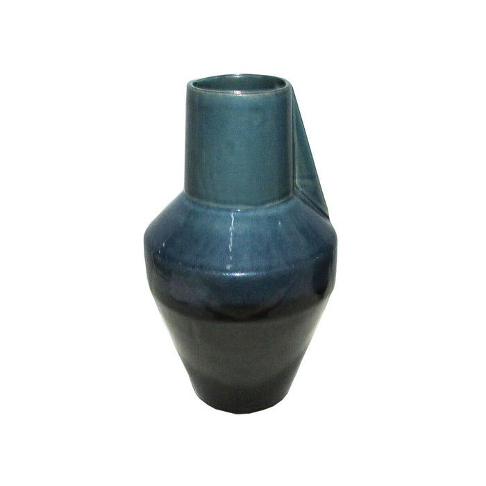 Vase Romimex Blue/Black Ceramic 17 x 31 x 17 cm
