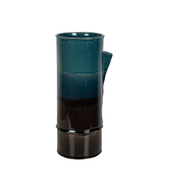 Vase Romimex Blue/Black Ceramic 16 x 34 x 16 cm