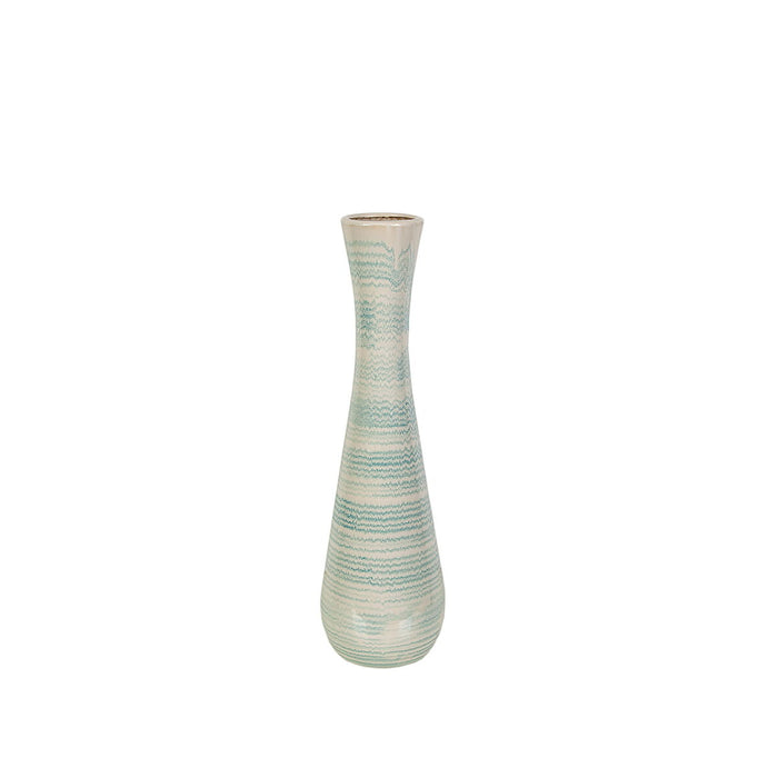 Vase Romimex Blue White Ceramic 17 x 59 x 17 cm