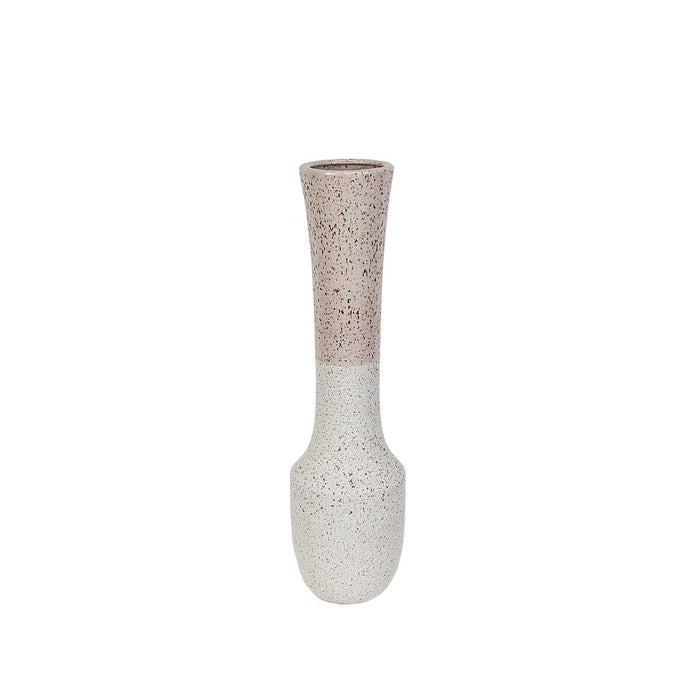 Vase Romimex White/Pink Ceramic 15 x 59 x 15 cm