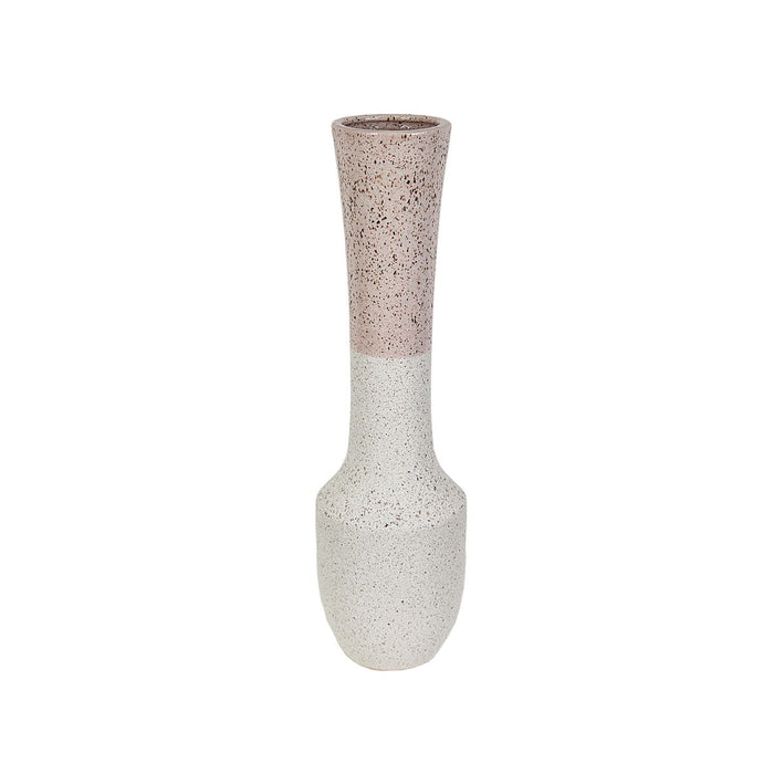 Vase Romimex White/Pink Ceramic 19 x 68 x 19 cm
