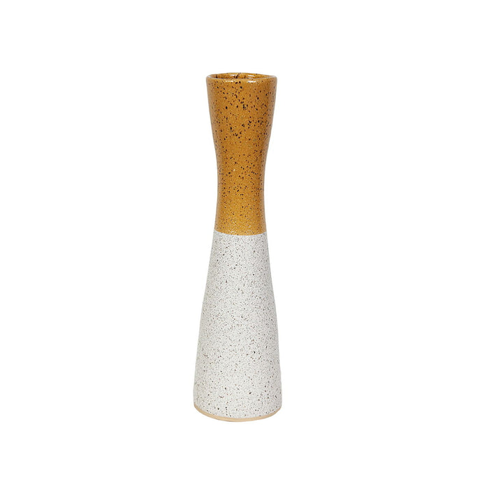 Vase Romimex Yellow White Ceramic 12 x 43 x 12 cm