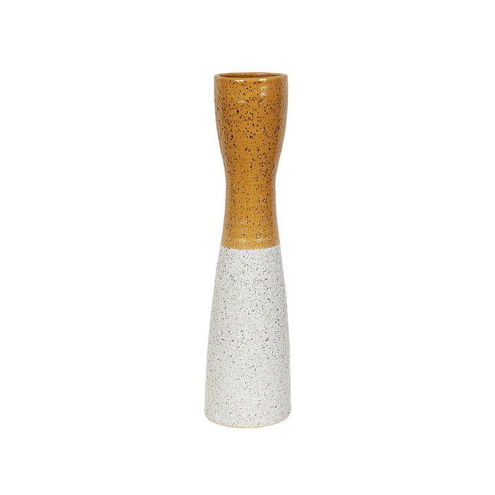 Vase Romimex Yellow White Ceramic 12 x 59 x 12 cm