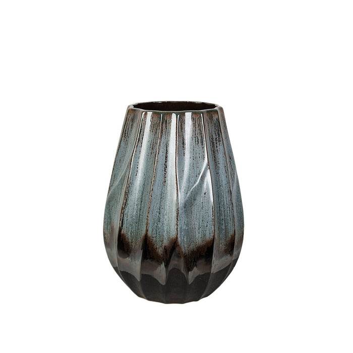 Vase Romimex Blue Black Blue/Black Ceramic 23 x 28 x 23 cm