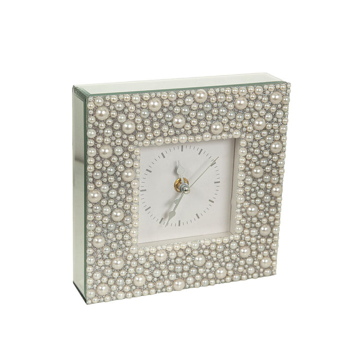 Table clock Romimex Silver Glass 18 x 18 x 5 cm