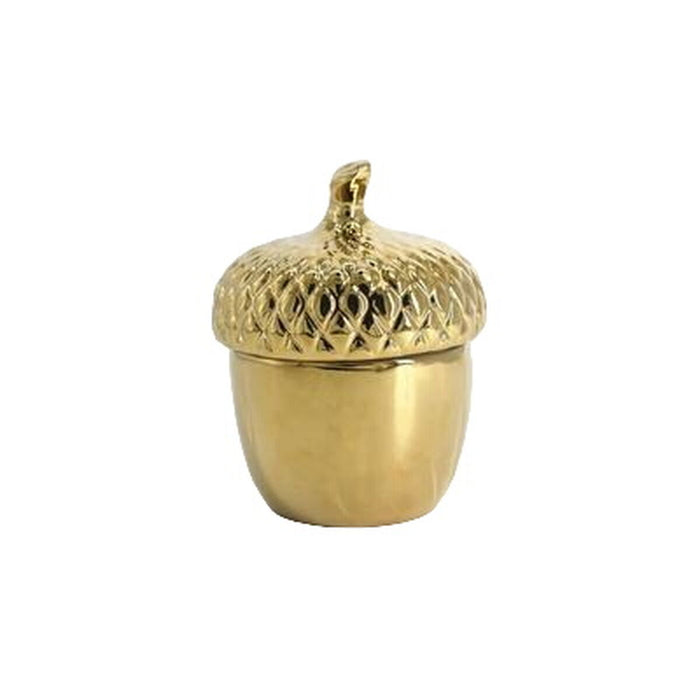 Decorative box Romimex Golden Ceramic Acorn 11 x 17 x 11 cm