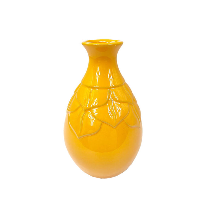 Vase Romimex Mustard Ceramic 16 x 25 x 16 cm