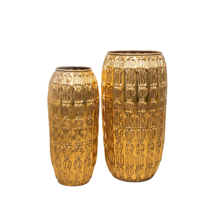 Set of 2 Vases Alexandra House Living Golden Metal 49 x 92 x 49 cm (2 Pieces)