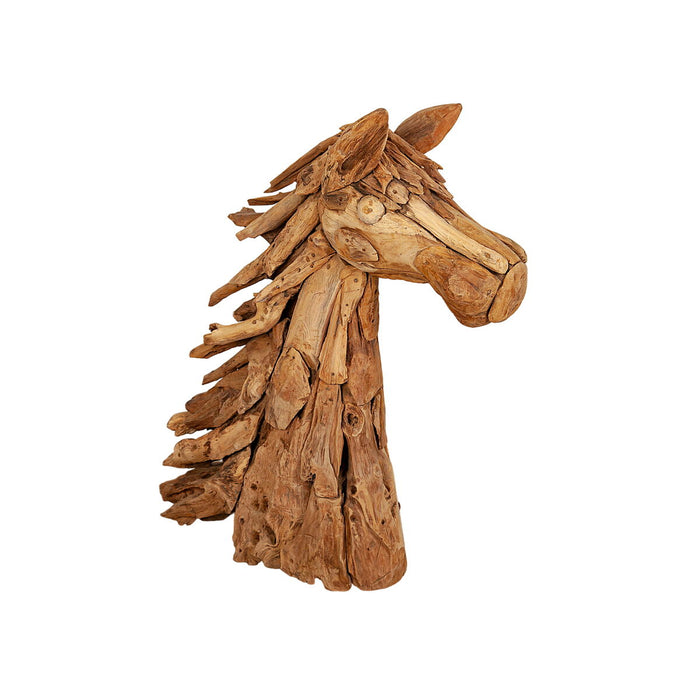 Sculpture Romimex Natural Teak 35 x 90 x 25 cm Horse