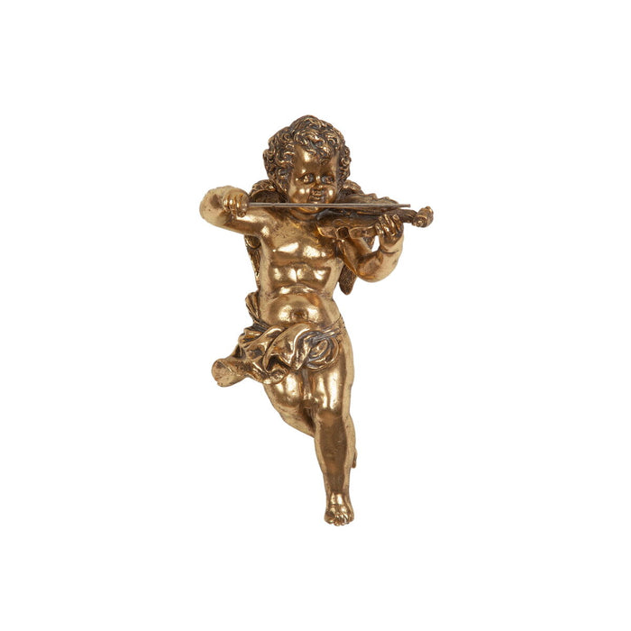 Decorative Figure Romimex Golden Resin Angel 12 x 25 x 12 cm