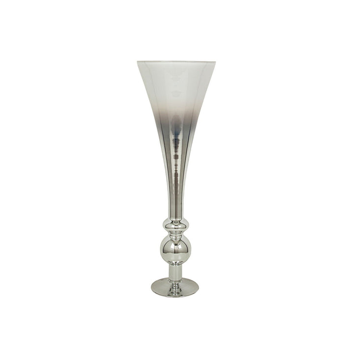 Vase Alexandra House Living Transparent Silver Glass 25 x 80 x 25 cm