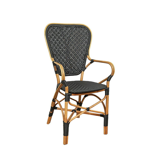 Armchair Romimex Black Natural Bamboo Rattan 52 x 103 x 59 cm