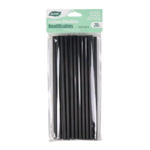 Reusable Straws Algon Black Plastic 22 cm 25 Units