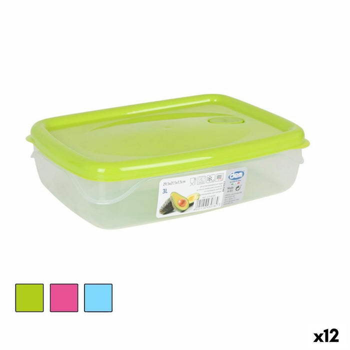 Hermetic Lunch Box Dem Rectangular 29,5 x 21,5 x 7,5 cm (12 Units)