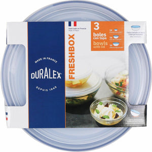 Set of bowls Duralex   Blue With lid 3 Pieces (4 Units)