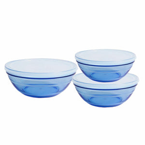 Set of bowls Duralex   Blue With lid 3 Pieces (4 Units)