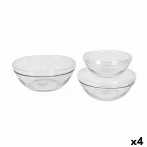 Set of bowls Duralex Lys With lid 3 Pieces (4 Units)